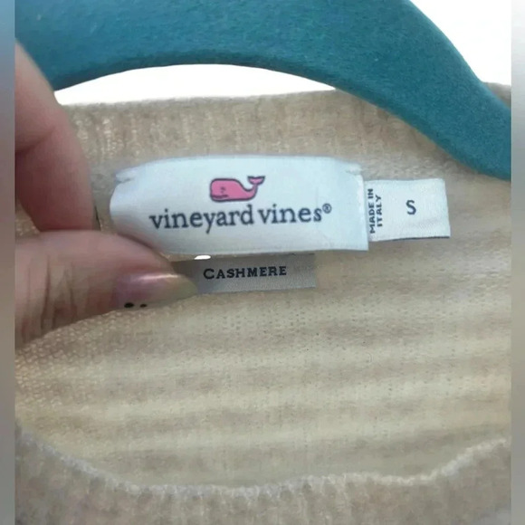 Vineyard Vines Ginny Striped Cashmere Crewneck Sweater w/ custom embroidery - Picture 4 of 7